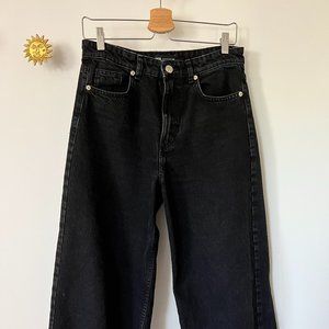 ZARA Wide Leg Black Jeans